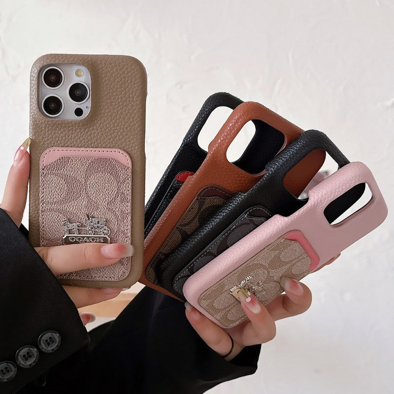 Étui pour iPhone en cuir pour sac à cartes classique