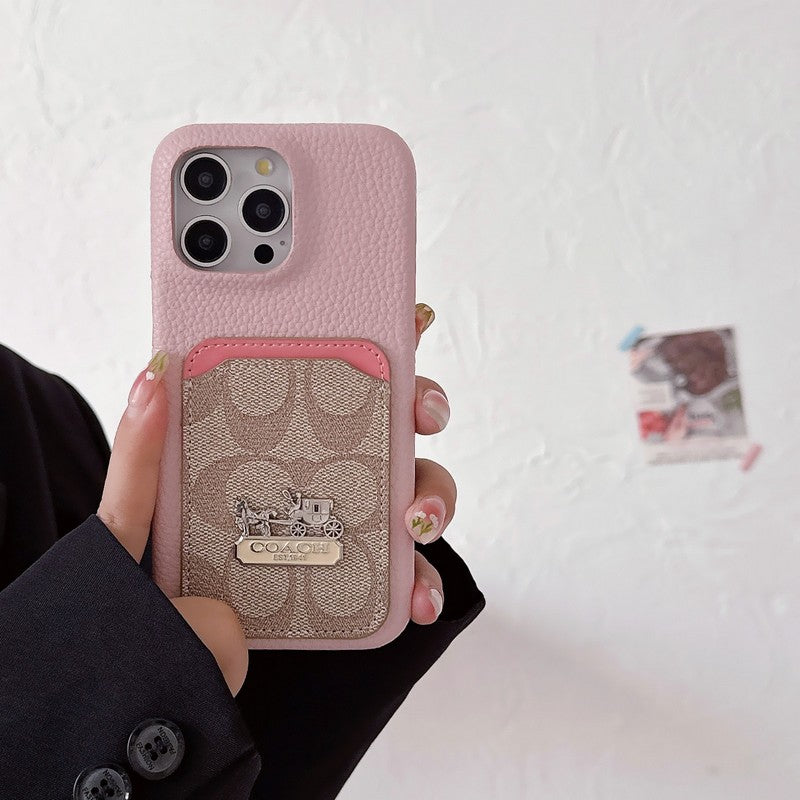 Étui pour iPhone en cuir pour sac à cartes classique