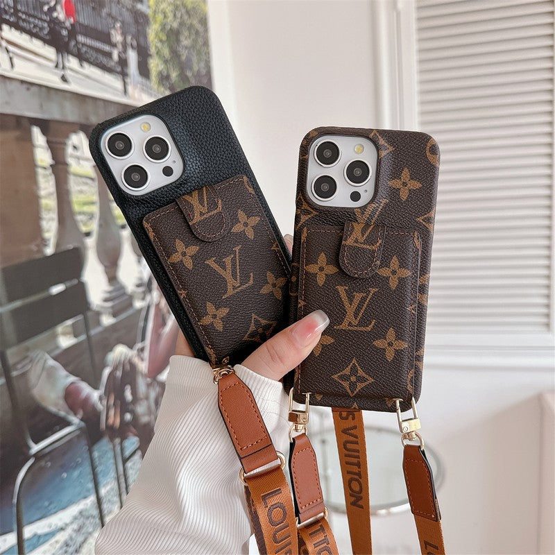 Ylellinen korttilaukku Crossbody Chain iPhone-kotelo