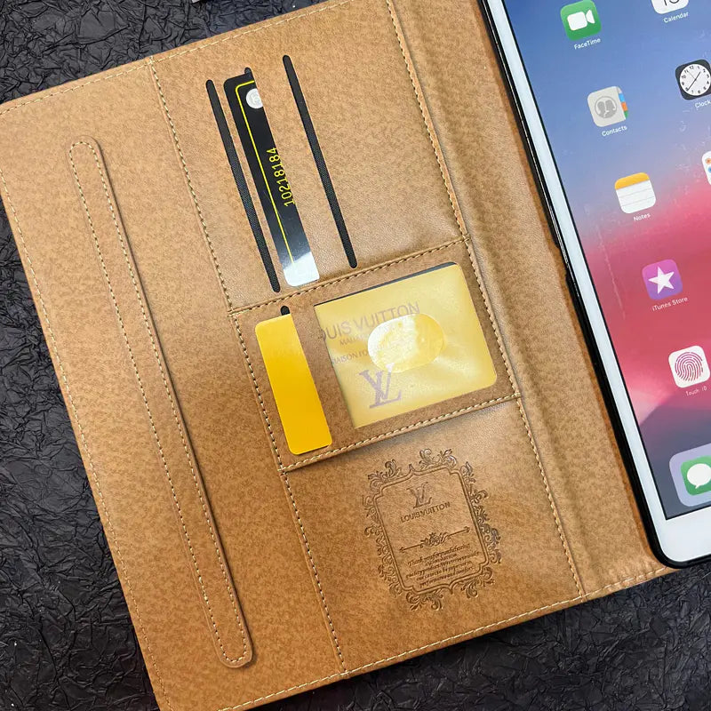 Luksuzna platnena monogram kožna svježa ljetna tematska torbica Apple iPad crna