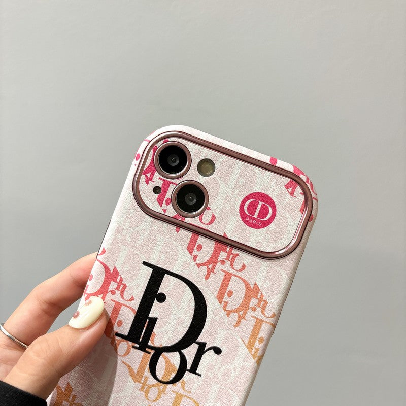 Divat fehér & barna színű bőr iPhone-tok