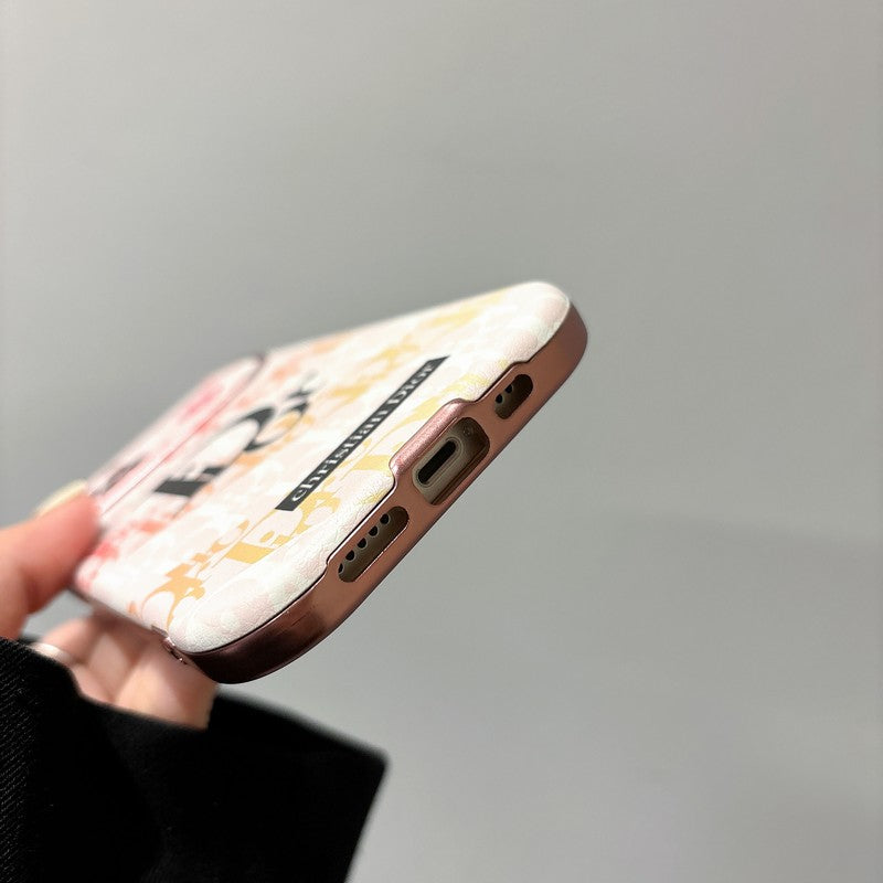 Divat fehér & barna színű bőr iPhone-tok