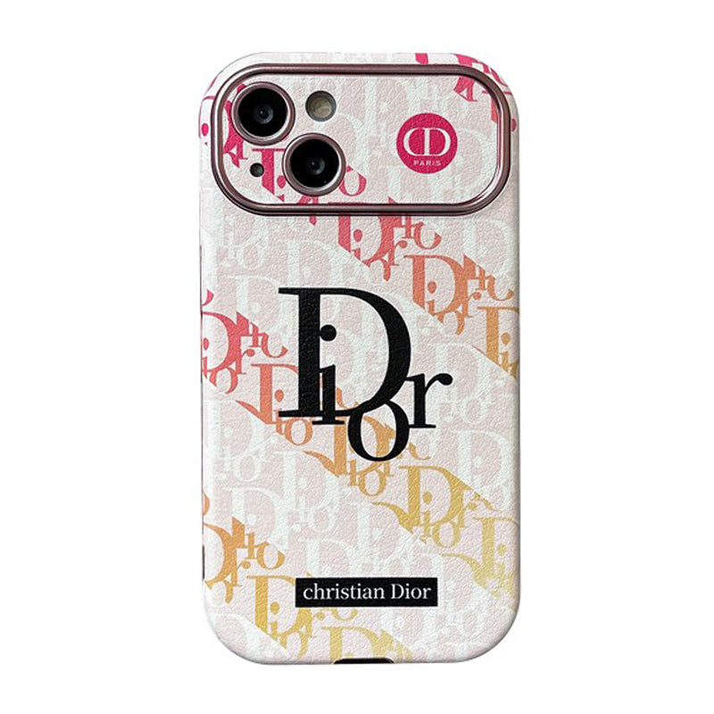 Divat fehér & barna színű bőr iPhone-tok