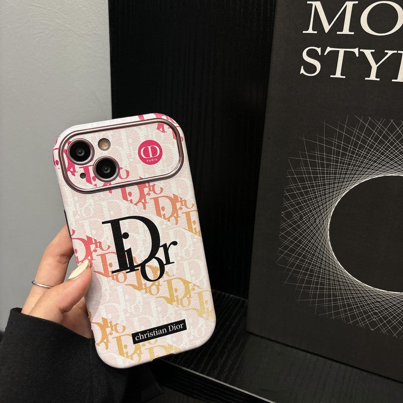 Divat fehér & barna színű bőr iPhone-tok