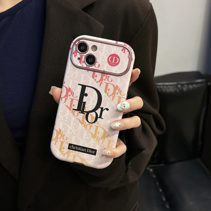 Divat fehér & barna színű bőr iPhone-tok