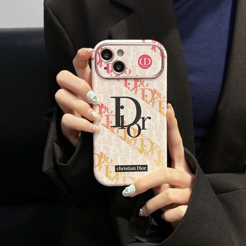Divat fehér & barna színű bőr iPhone-tok