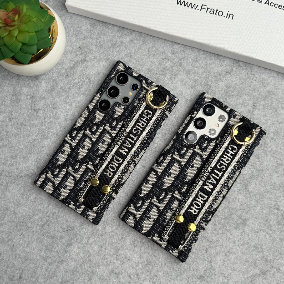 Étui à motif de ceinture de marque de luxe C Dior pour Samsung Galaxy
