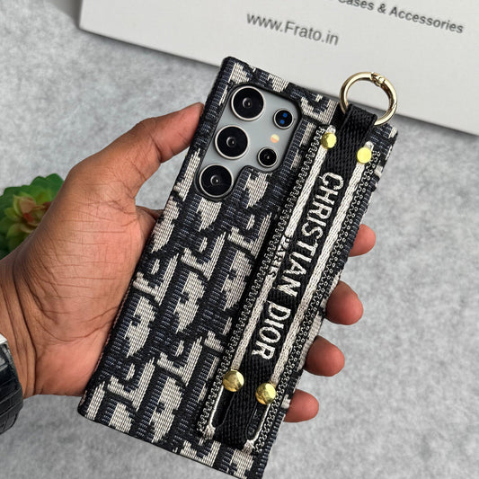 Caso de padrão de cinto de marca de luxo C Dior para Samsung Galaxy