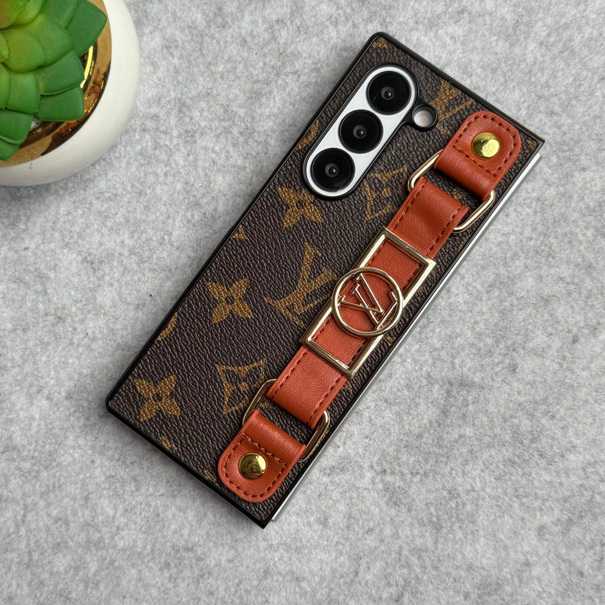 Luksus Brand Strap Holder Veske For Samsung Z Fold 7-4