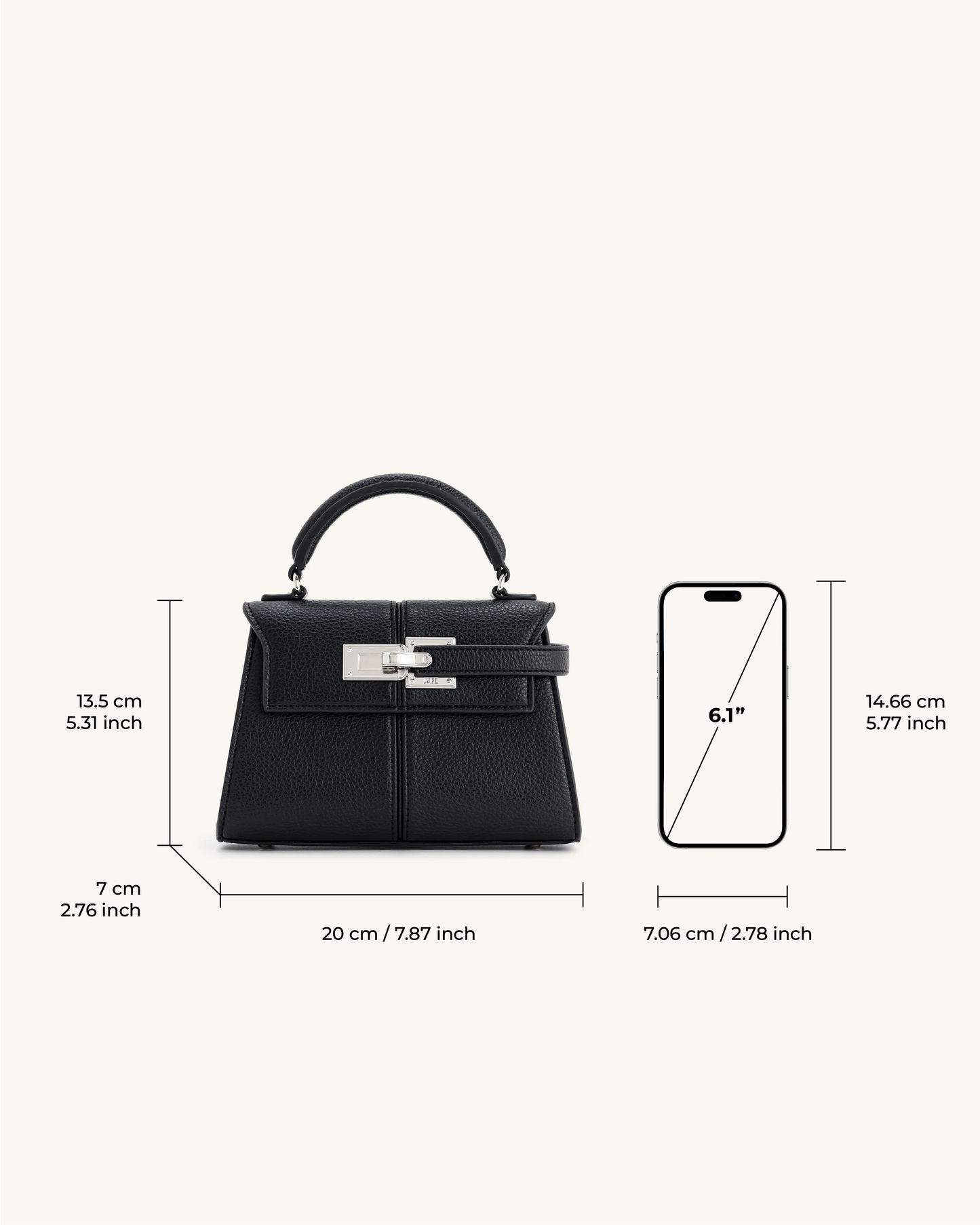 Elise Bolsa com Alça Superior - Preto