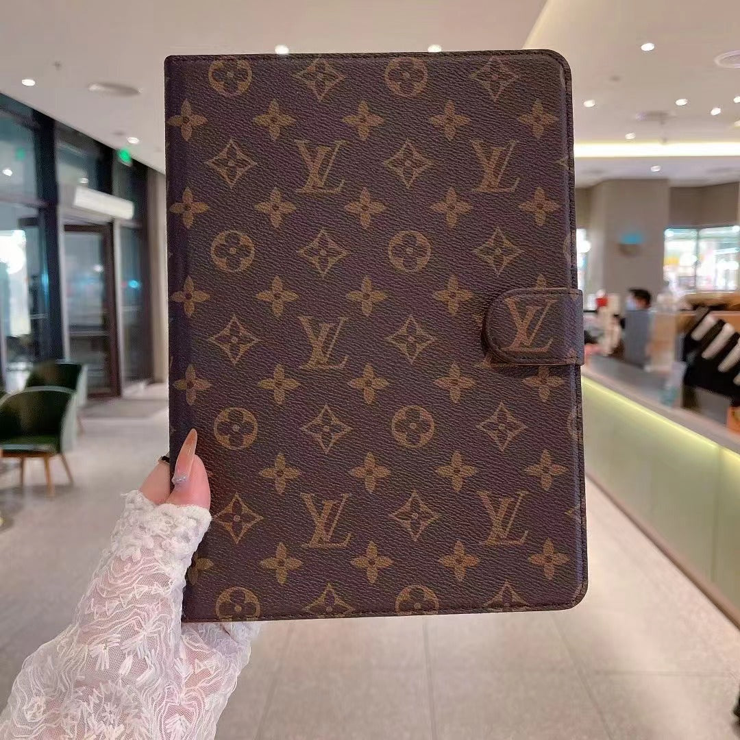 Luxus iPad tok vászon Monogram bőr friss nyári téma mintával