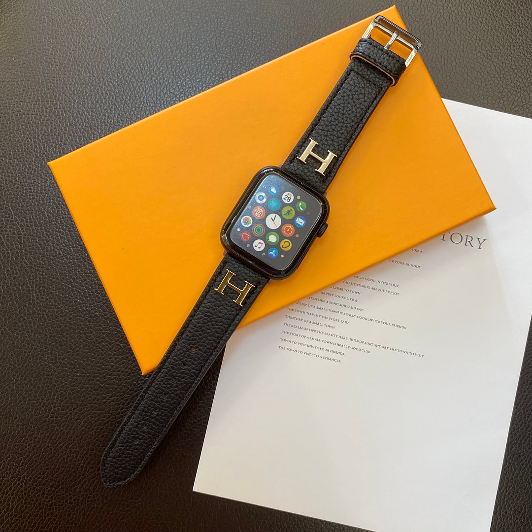Correa de Apple Watch de cuero genuino con patrón