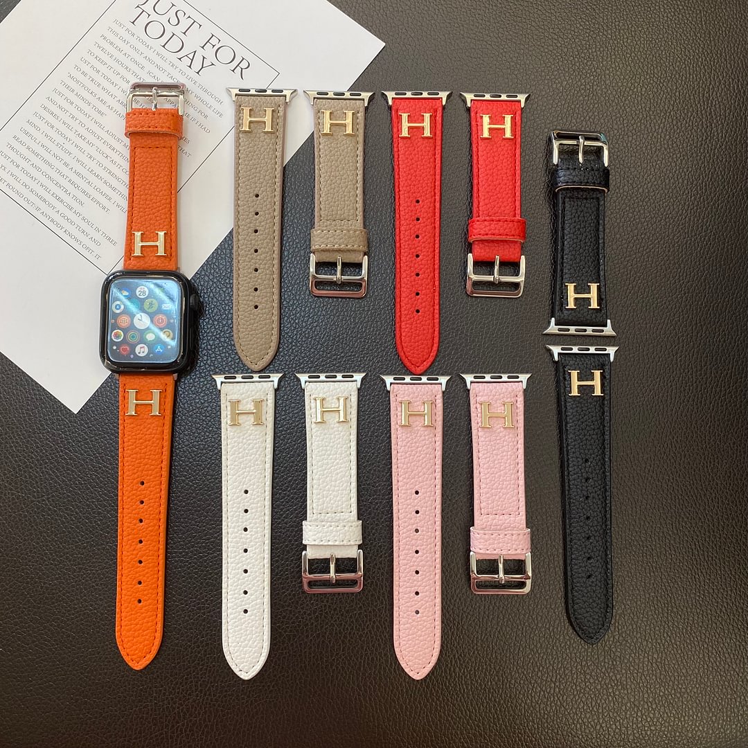Correa de Apple Watch de cuero genuino con patrón