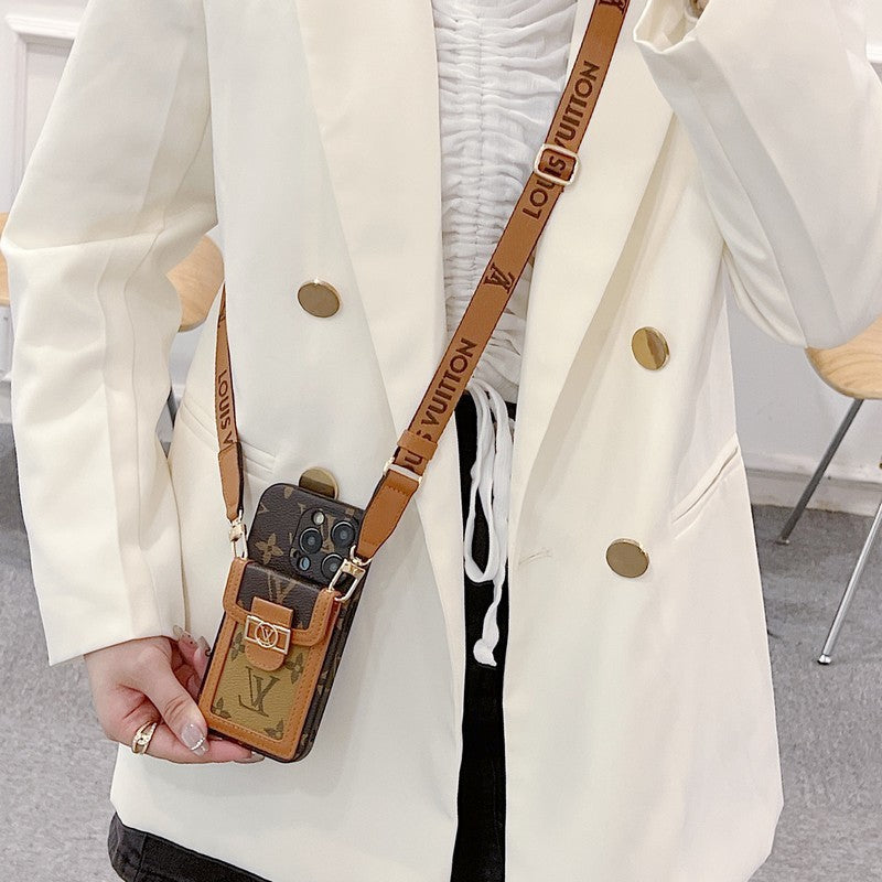 Ylellinen korttipidike Crossbody iPhone-kotelo
