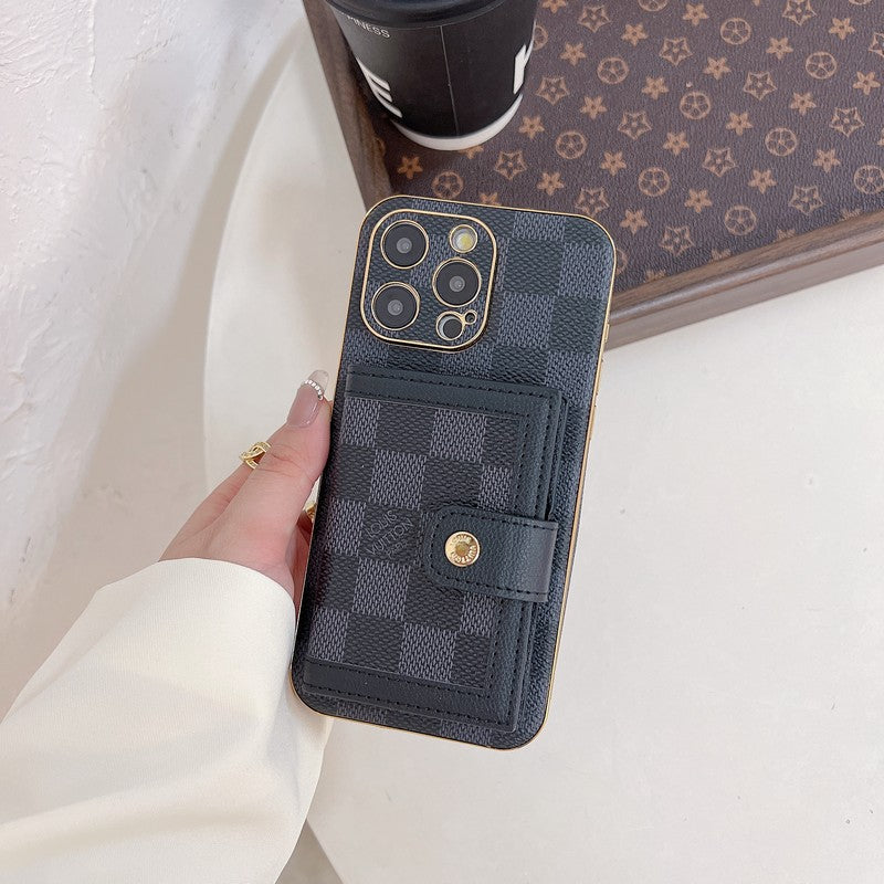 Cás iPhone Mála Cárta Dath Clasaiceach só