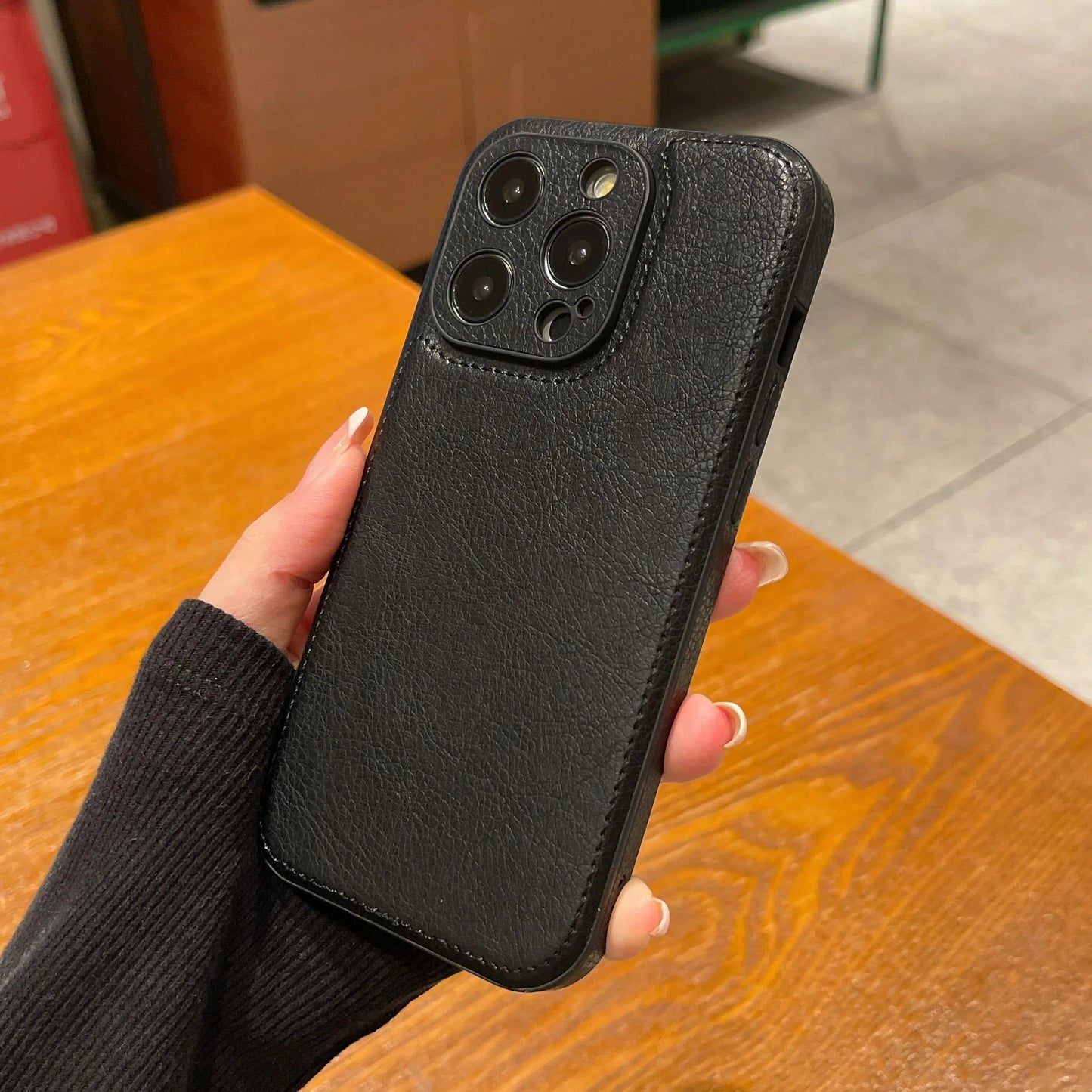 Premium Vintage -nahkainen iPhone-kotelo – Soft Touch iskunkestävä suojakuori