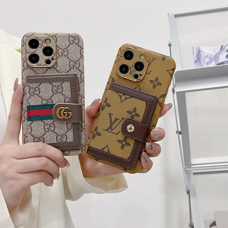 Cás iPhone Mála Cárta Dath Clasaiceach só