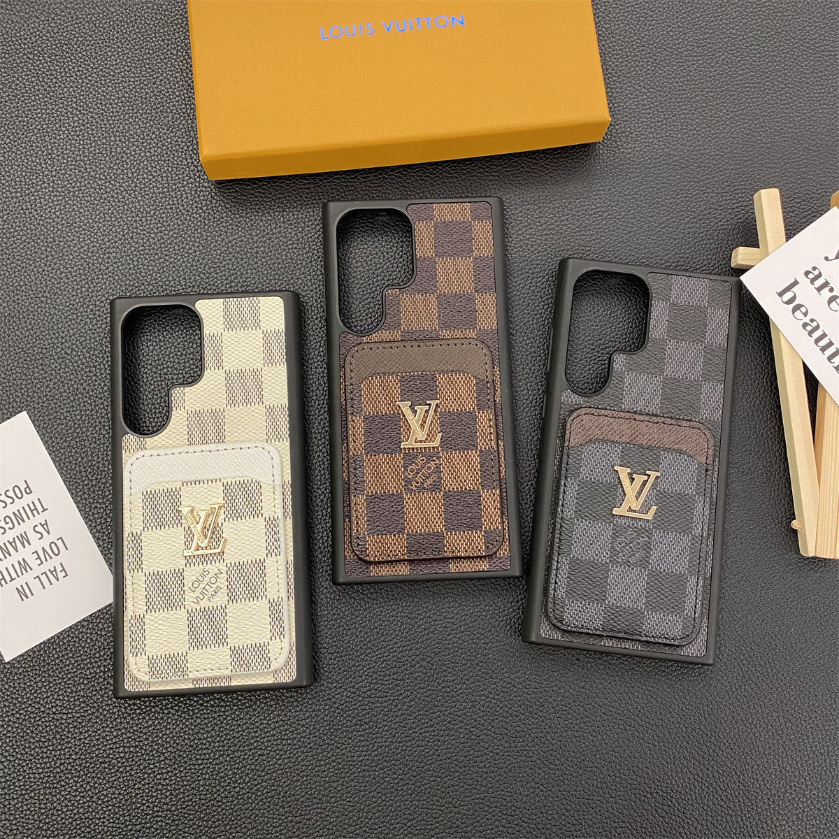 SAMSUNG GALAXY PETITE MALLE TELEFOONHOESJES KAARTHOUDER MONOGRAM CANVAS