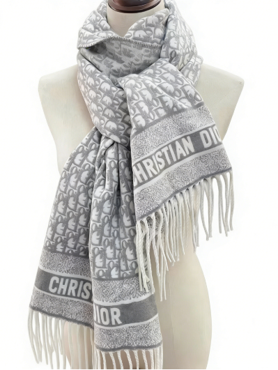 Bufanda con borlas de jacquard gris de alta calidad, chal cálido y suave para otoño e invierno, bufanda versátil para ir al trabajo con temperamento