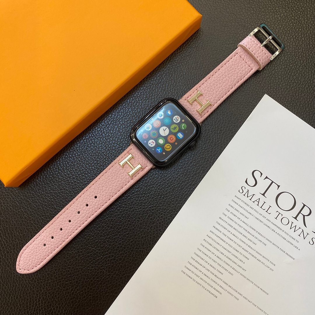 Correa de Apple Watch de cuero genuino con patrón