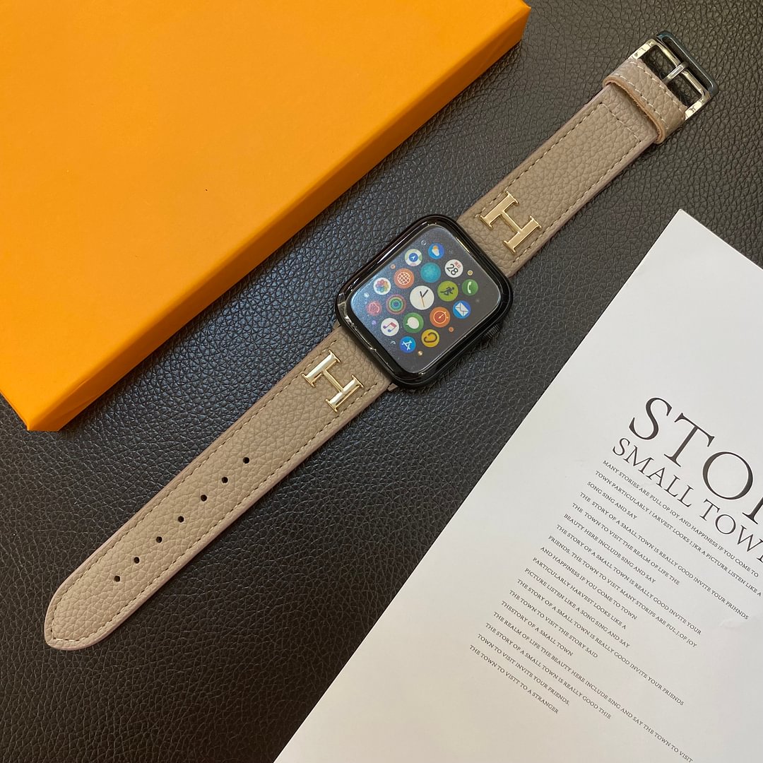 Correa de Apple Watch de cuero genuino con patrón