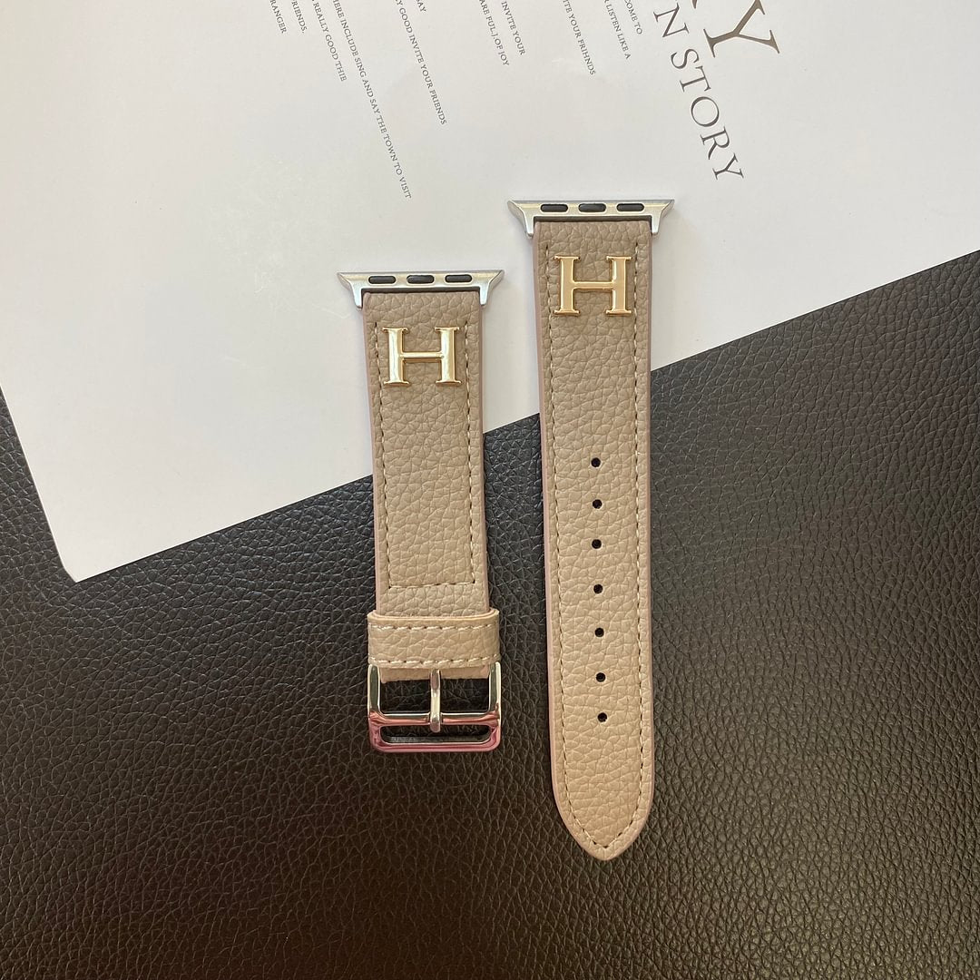 Correa de Apple Watch de cuero genuino con patrón