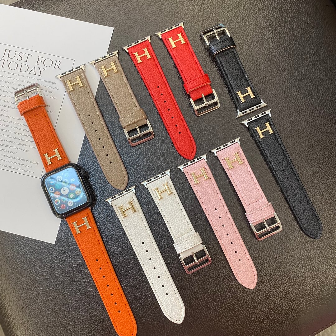 Correa de Apple Watch de cuero genuino con patrón