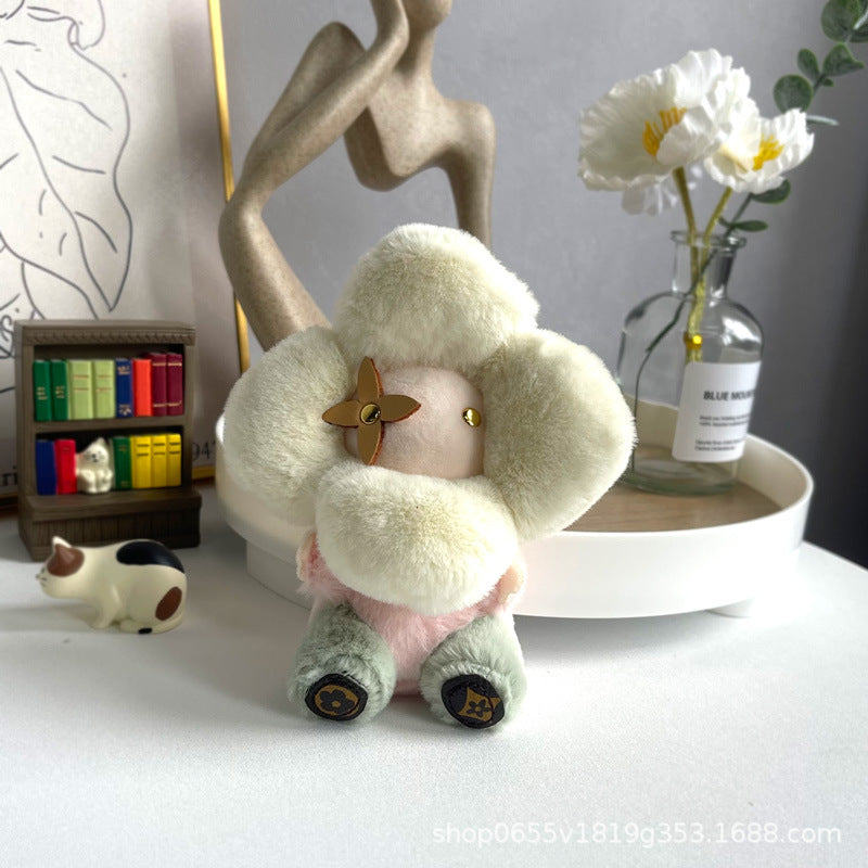 Søt solsikkeplysj nøkkelring – Vivienne Doll Bag Charm for kvinner, bil<rAMP>ryggsekkdekorasjon