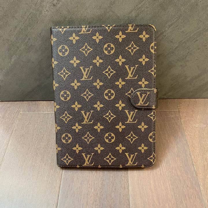 Tyylikäs Monogrammi Canvas Flip Cover Apple iPad suojaava nahkakotelo