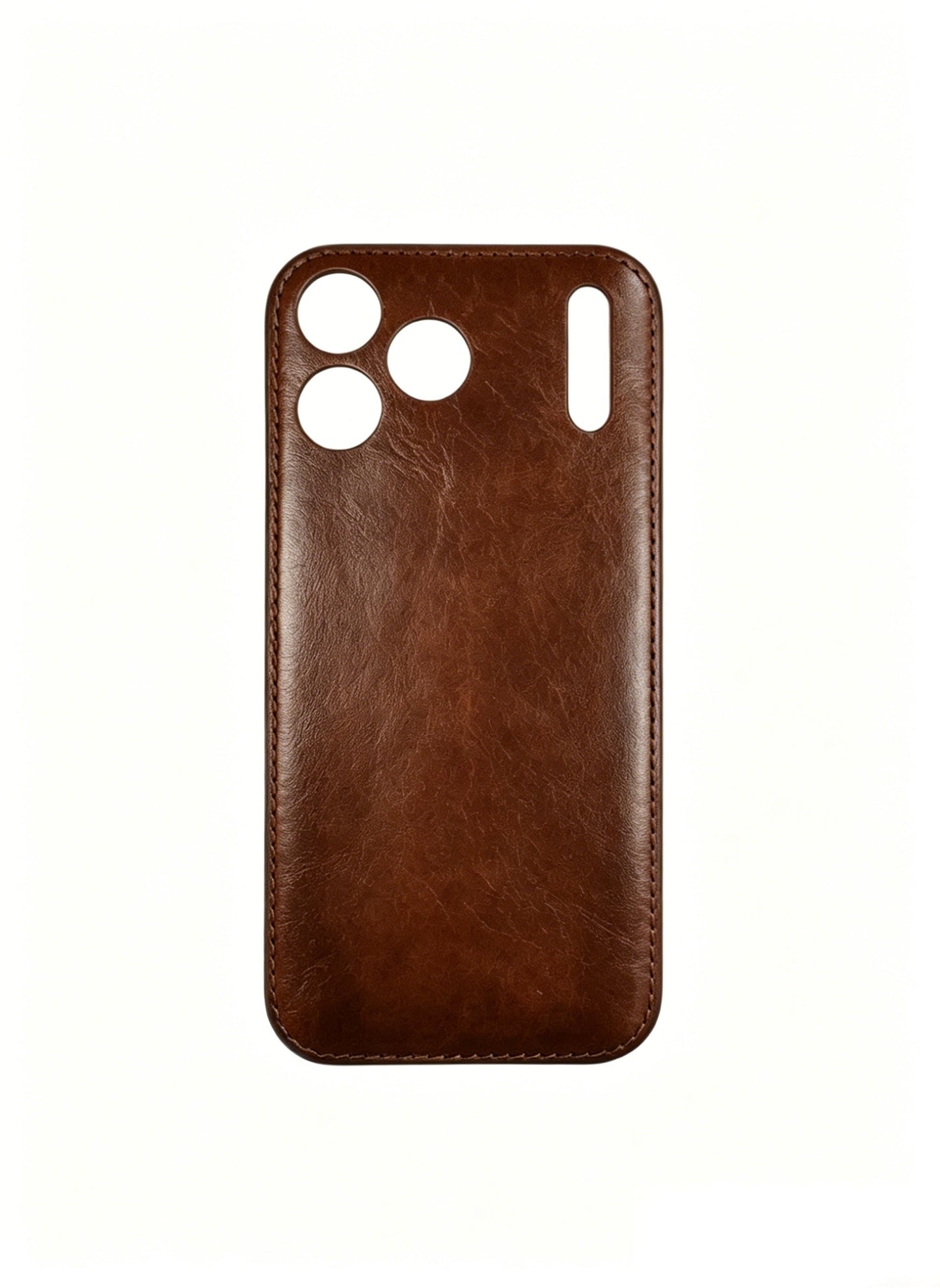 Håndlaget iPhone-deksel i grønnsaksgarvet skinn – Vintage Patina Edition