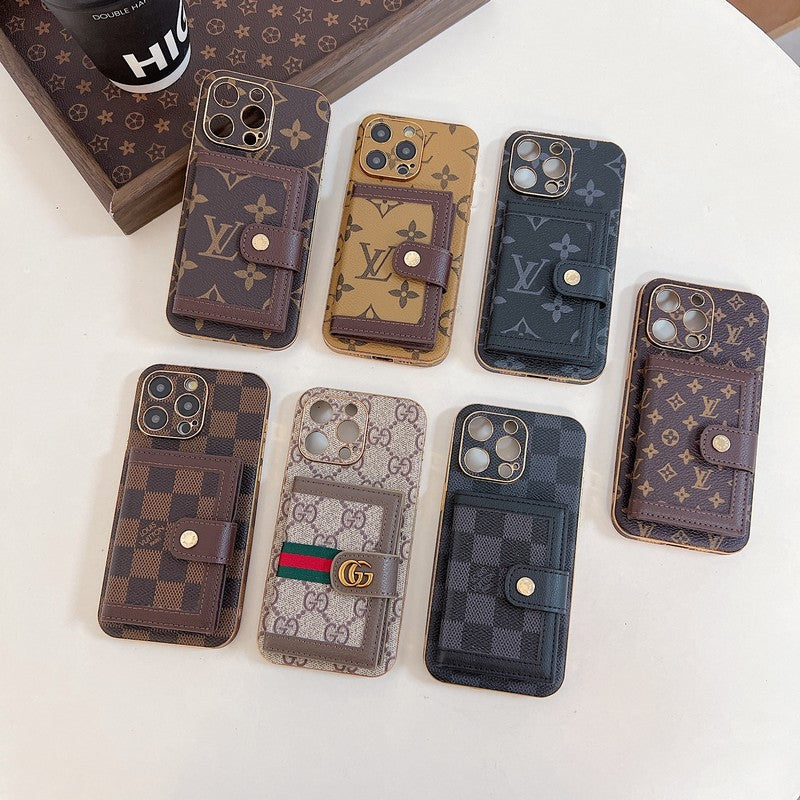 Cás iPhone Mála Cárta Dath Clasaiceach só