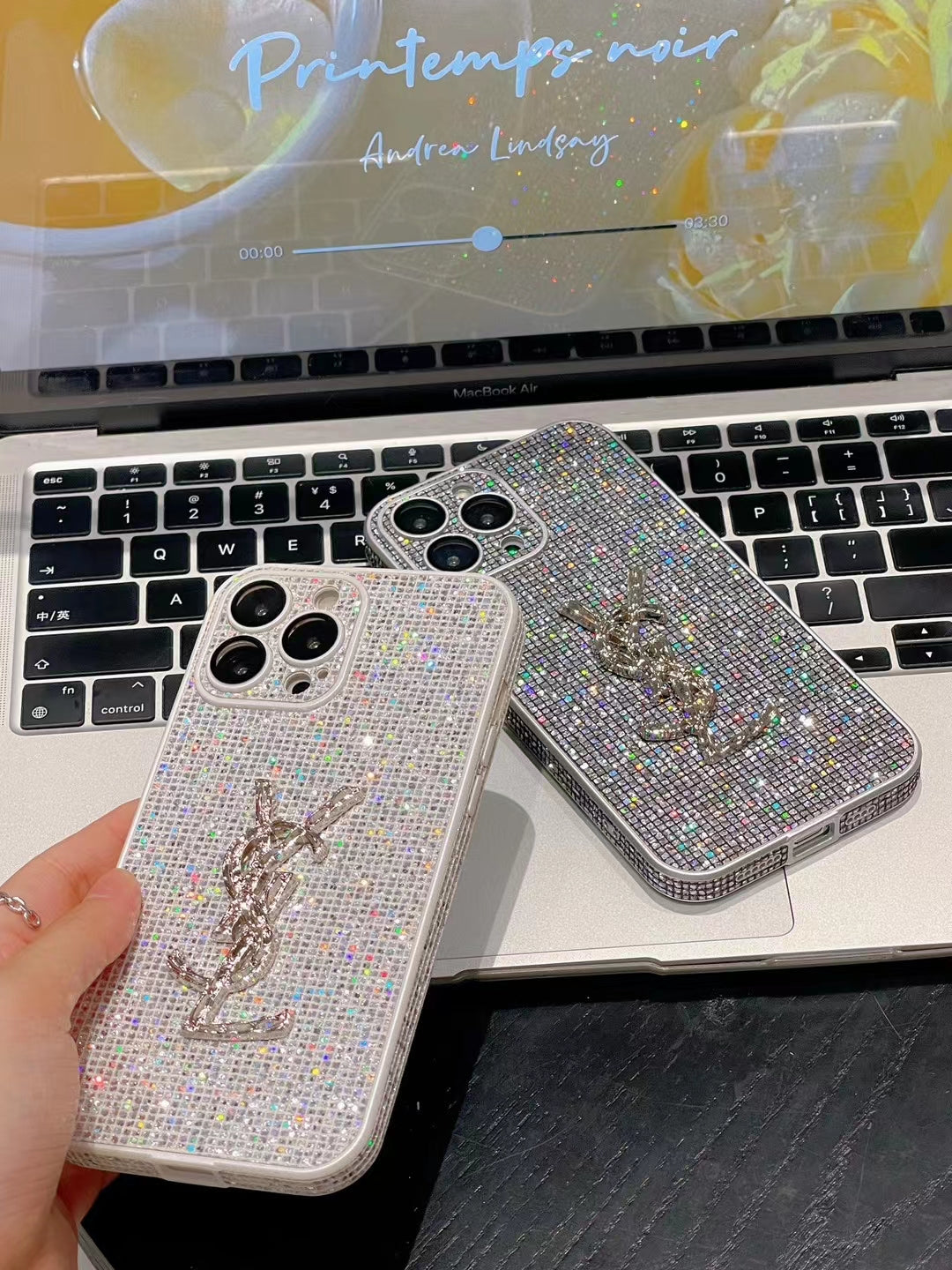 Fundas lujosas para iPhone con purpurina