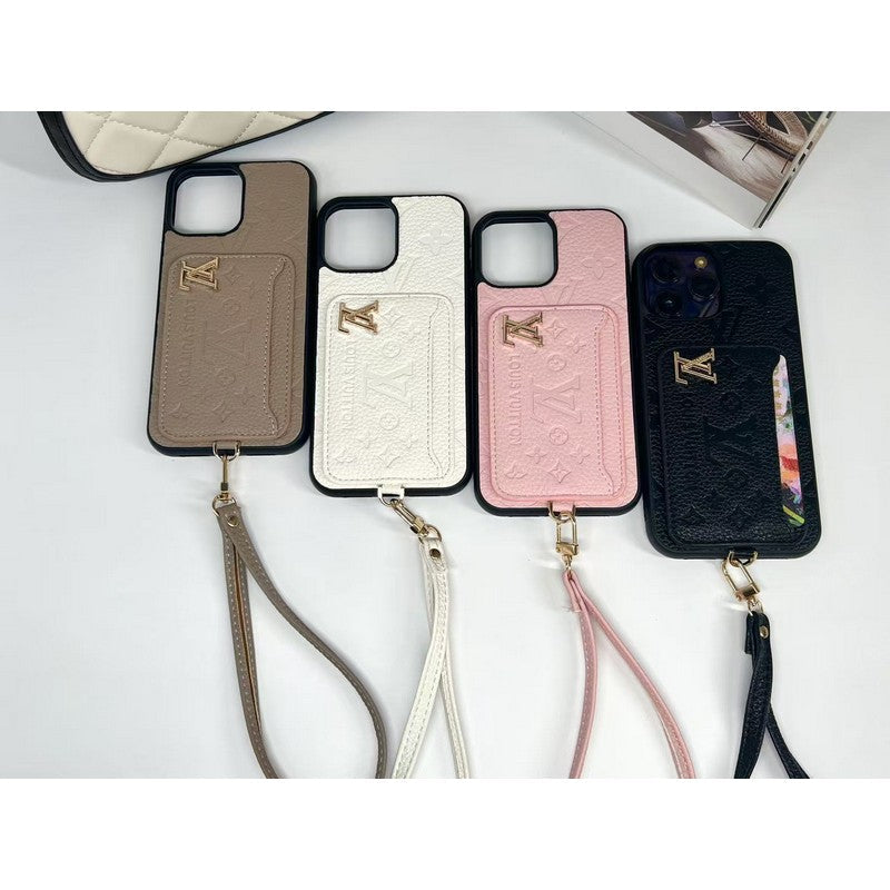 Funda de iPhone Funda de iPhone con tarjetero de lujo en cuatro colores
