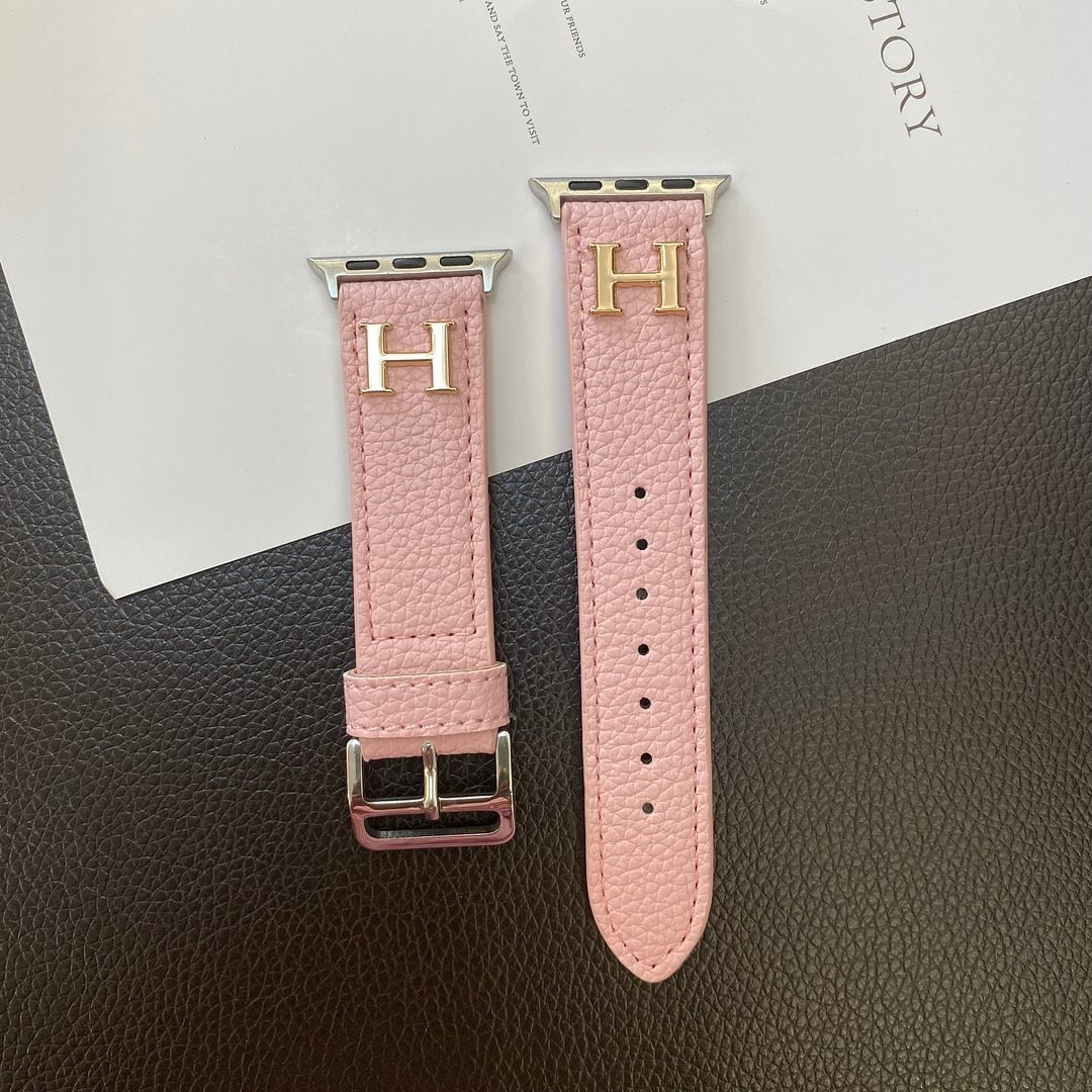 Correa de Apple Watch de cuero genuino con patrón