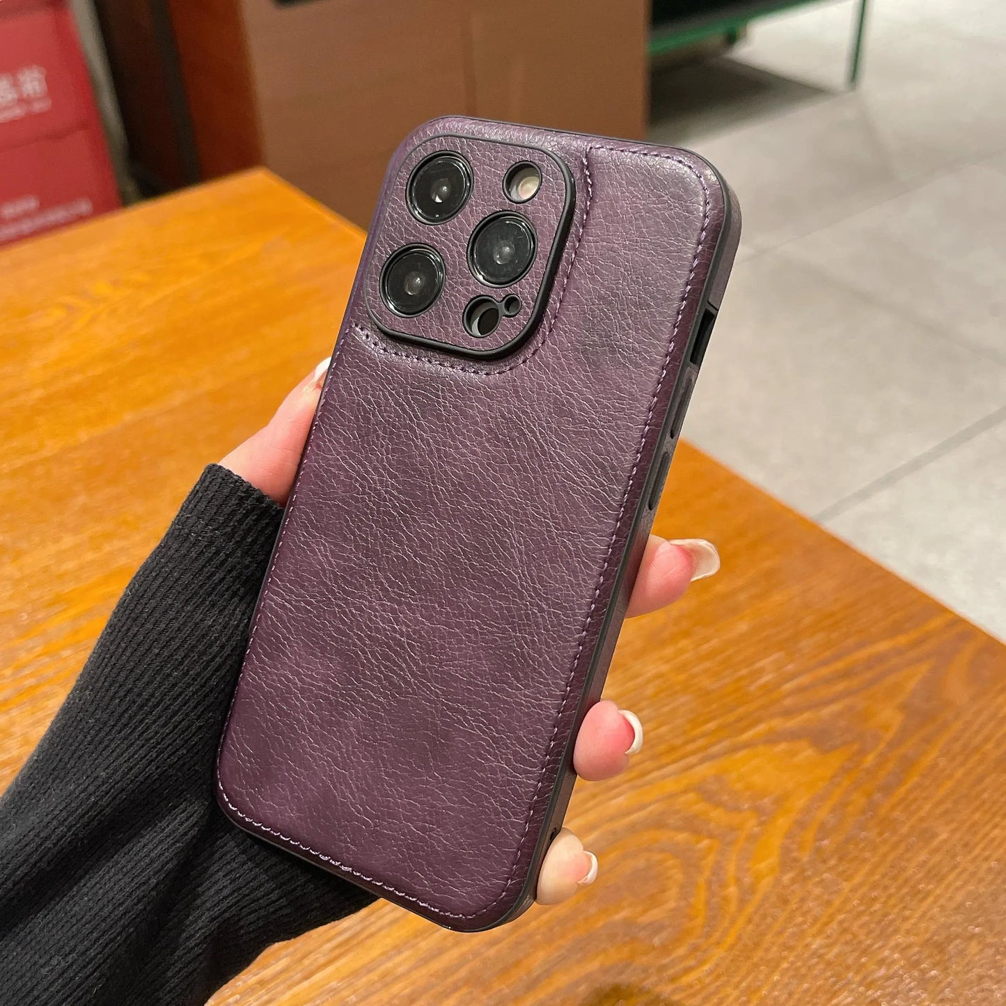 Premium Vintage -nahkainen iPhone-kotelo – Soft Touch iskunkestävä suojakuori