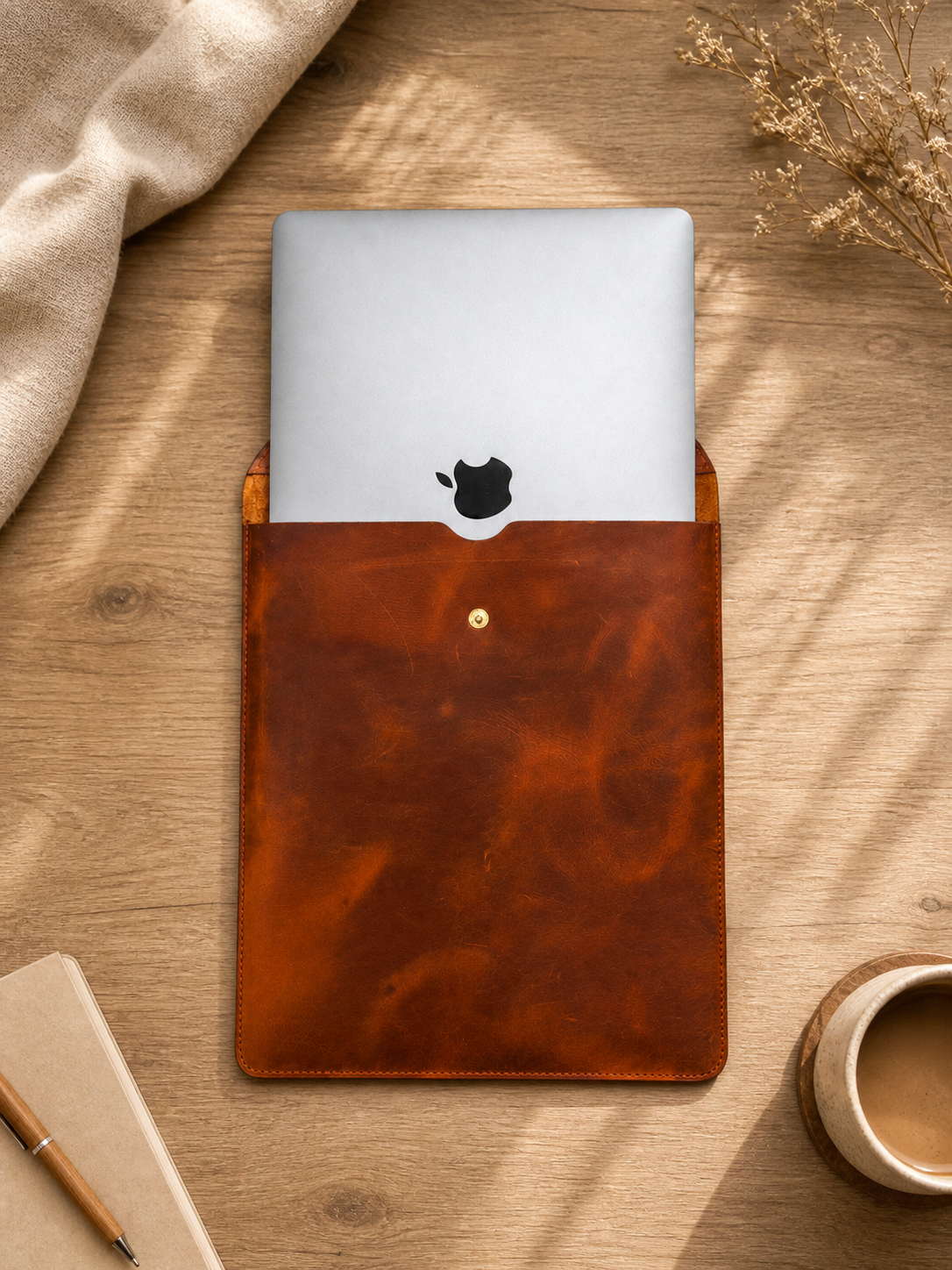 Χειροποίητο δερμάτινο μανίκι MacBook