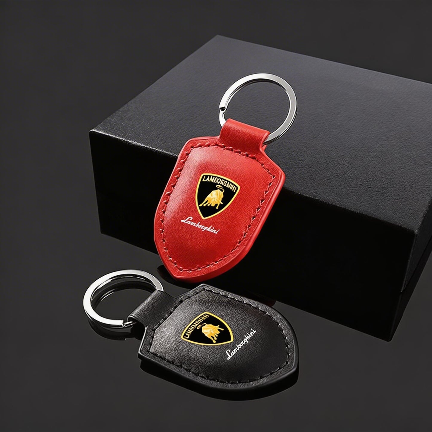Lamborghini Crest Emblem valódi bőr kulcstartó