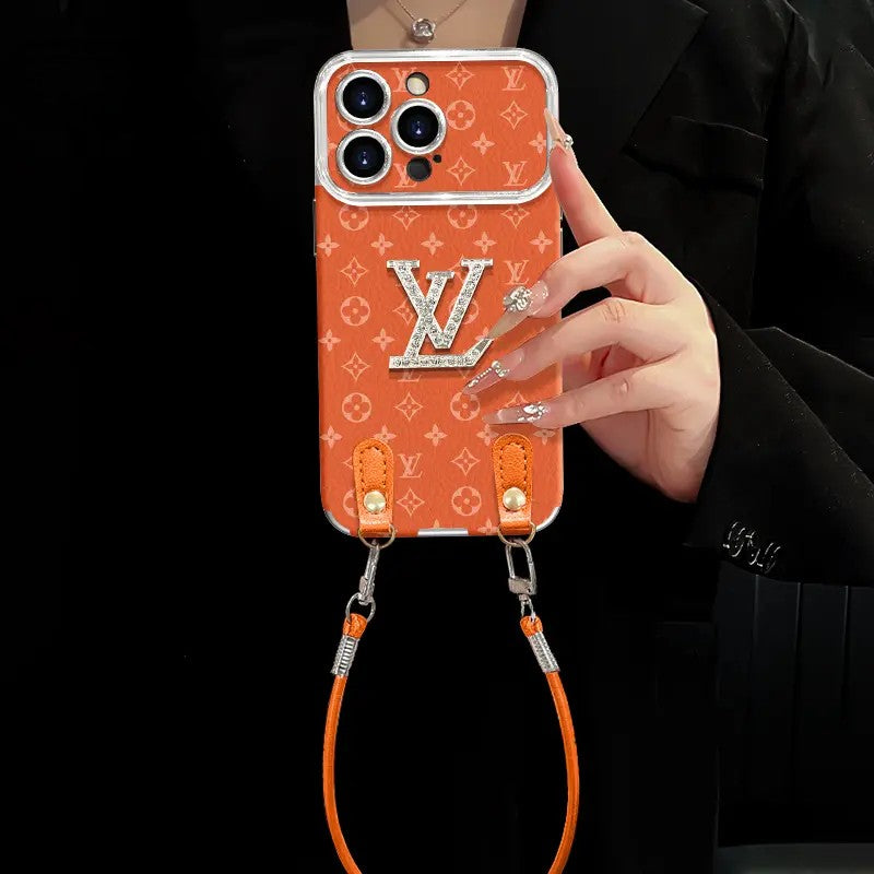 Capa de telefone crossbody luxuosa com alça