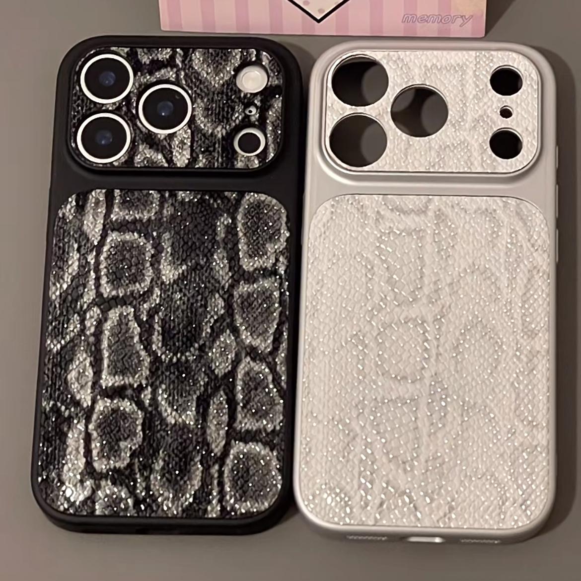 Luxus kígyóbőr textúrájú iPhone tok