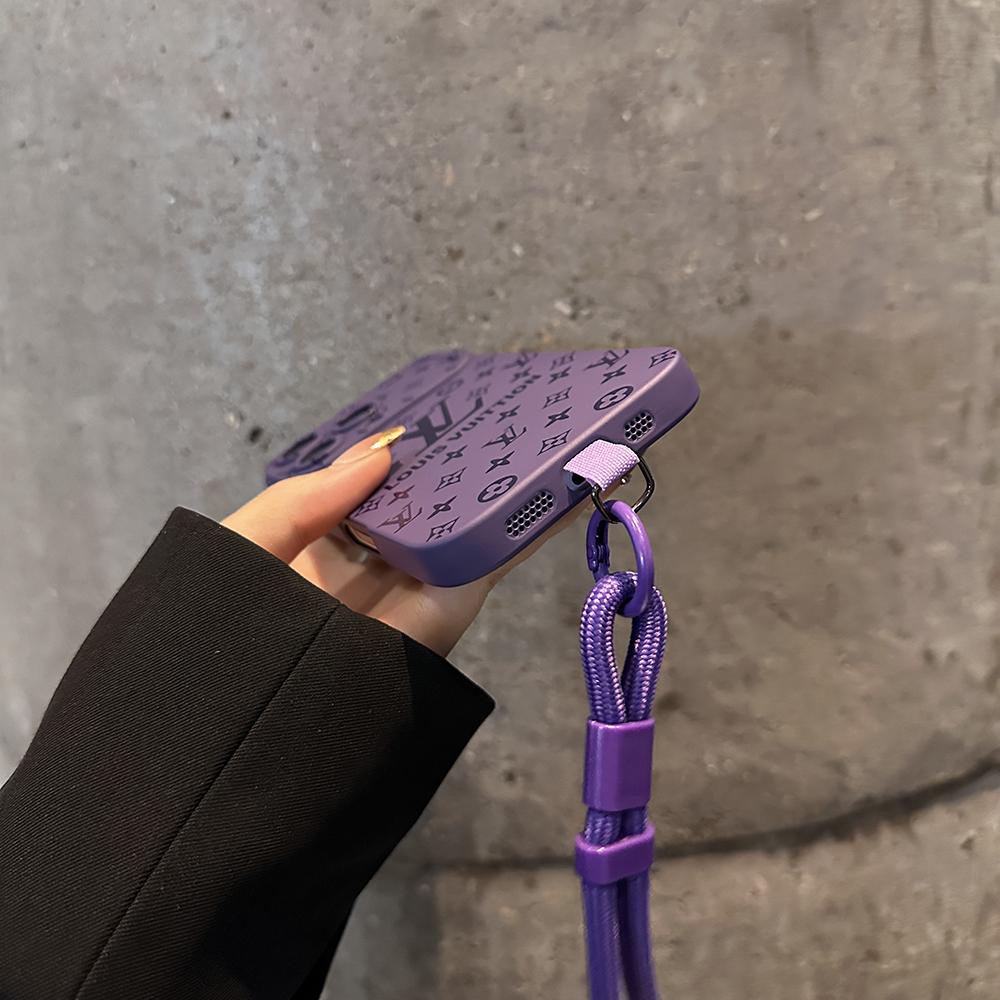 Luxe iPhone-hoesje met reliëfpatroon en afneembare polsband