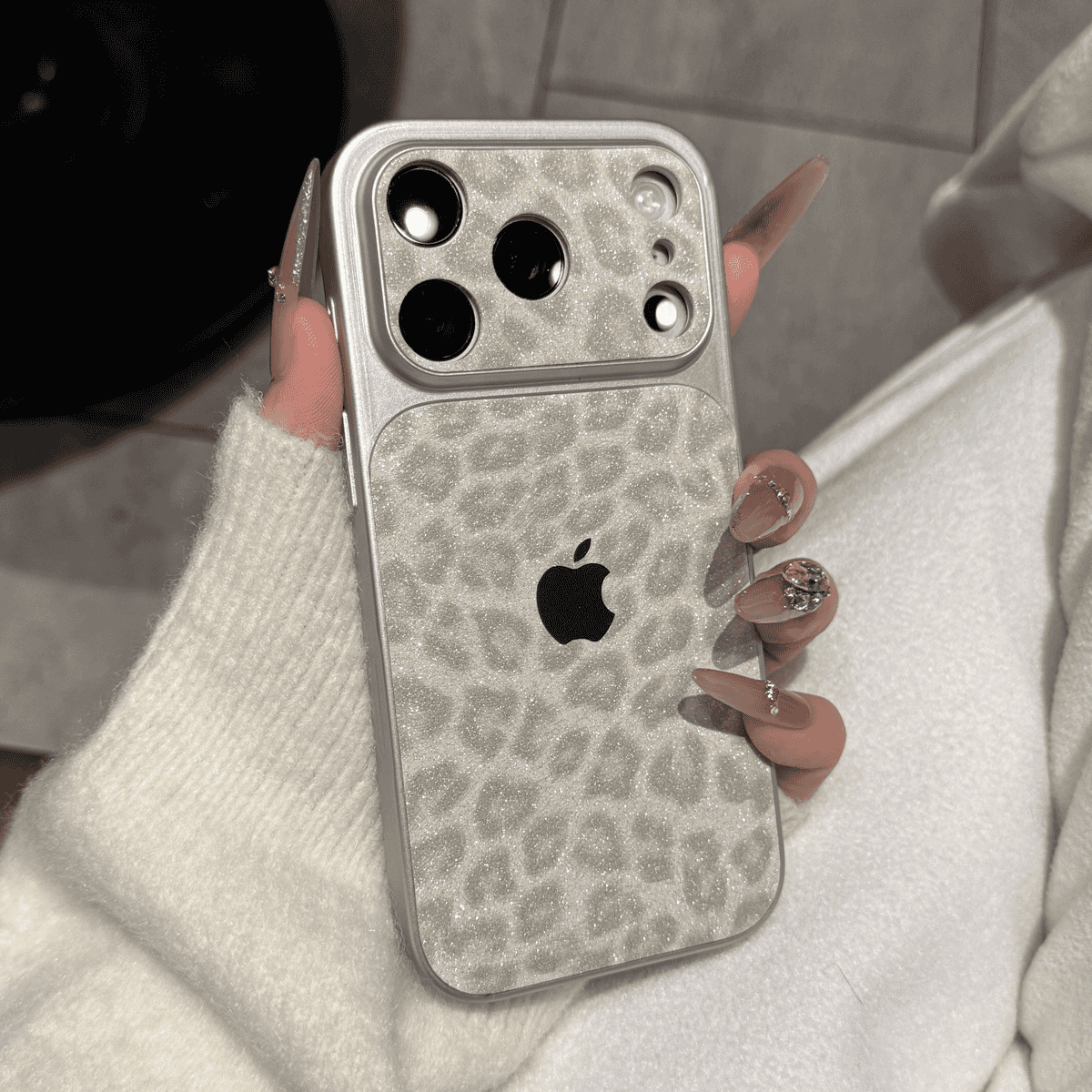 Θήκη τηλεφώνου Leopard Print Glitter — Αφρώδης προστασία με κομψή σχεδίαση