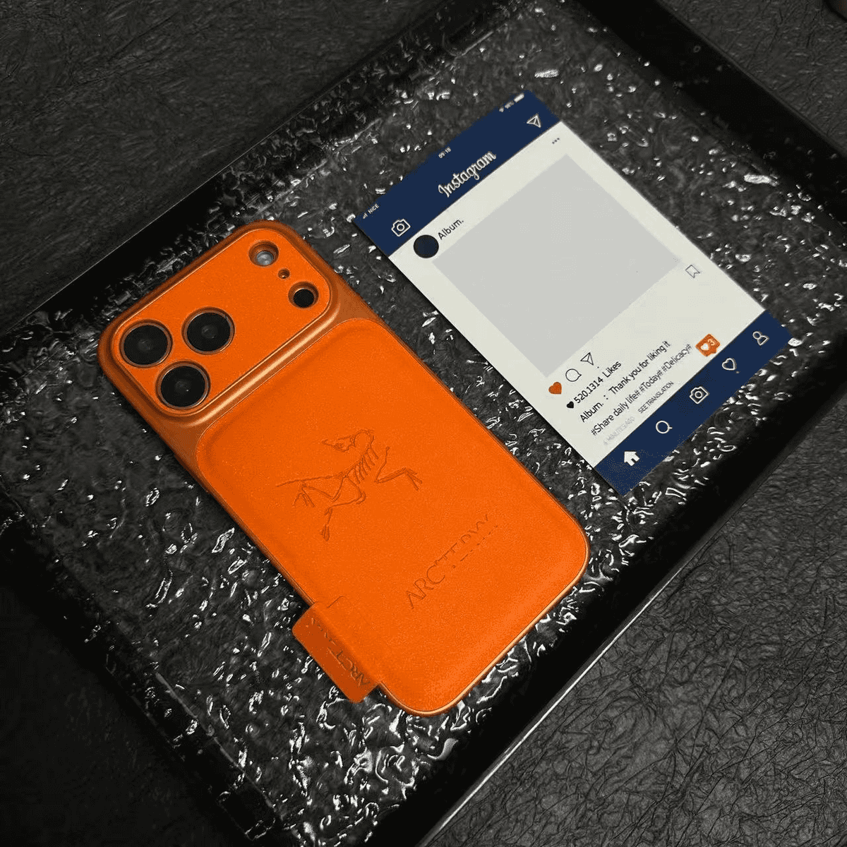 Capa luxuosa para iPhone ao ar livre