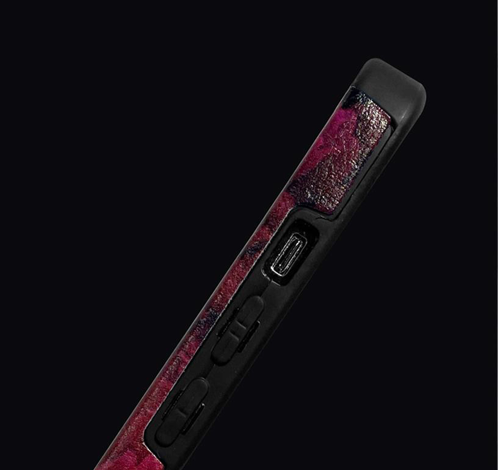 Custodia di lusso in velluto rosa per iPhone – Protezione completa dell'obiettivo