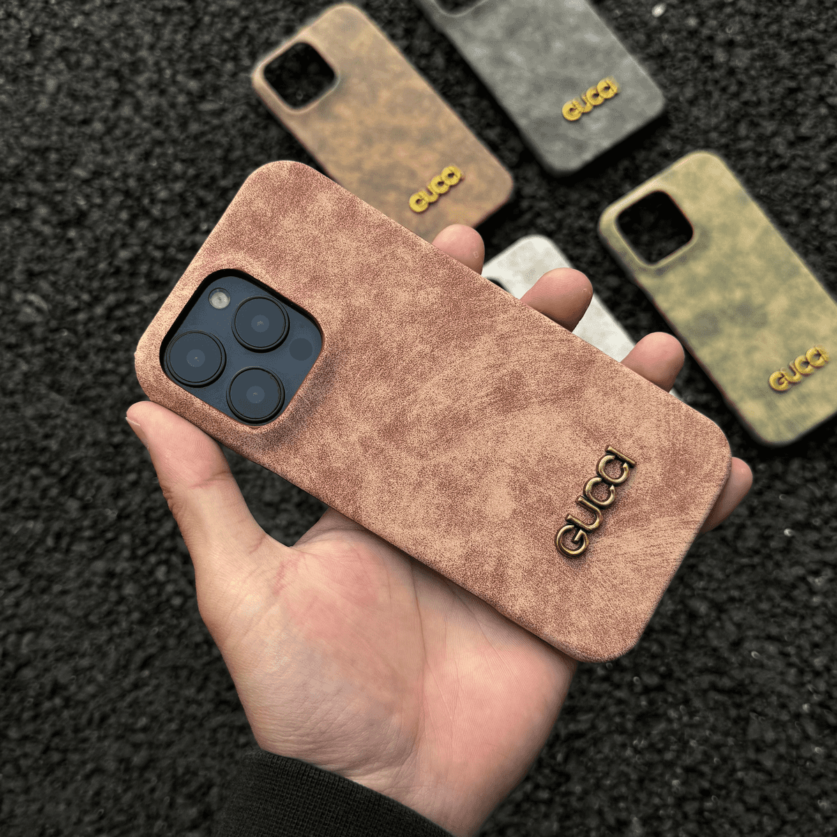 Cás iPhone clasaiceach Vintage Suede-Stíl