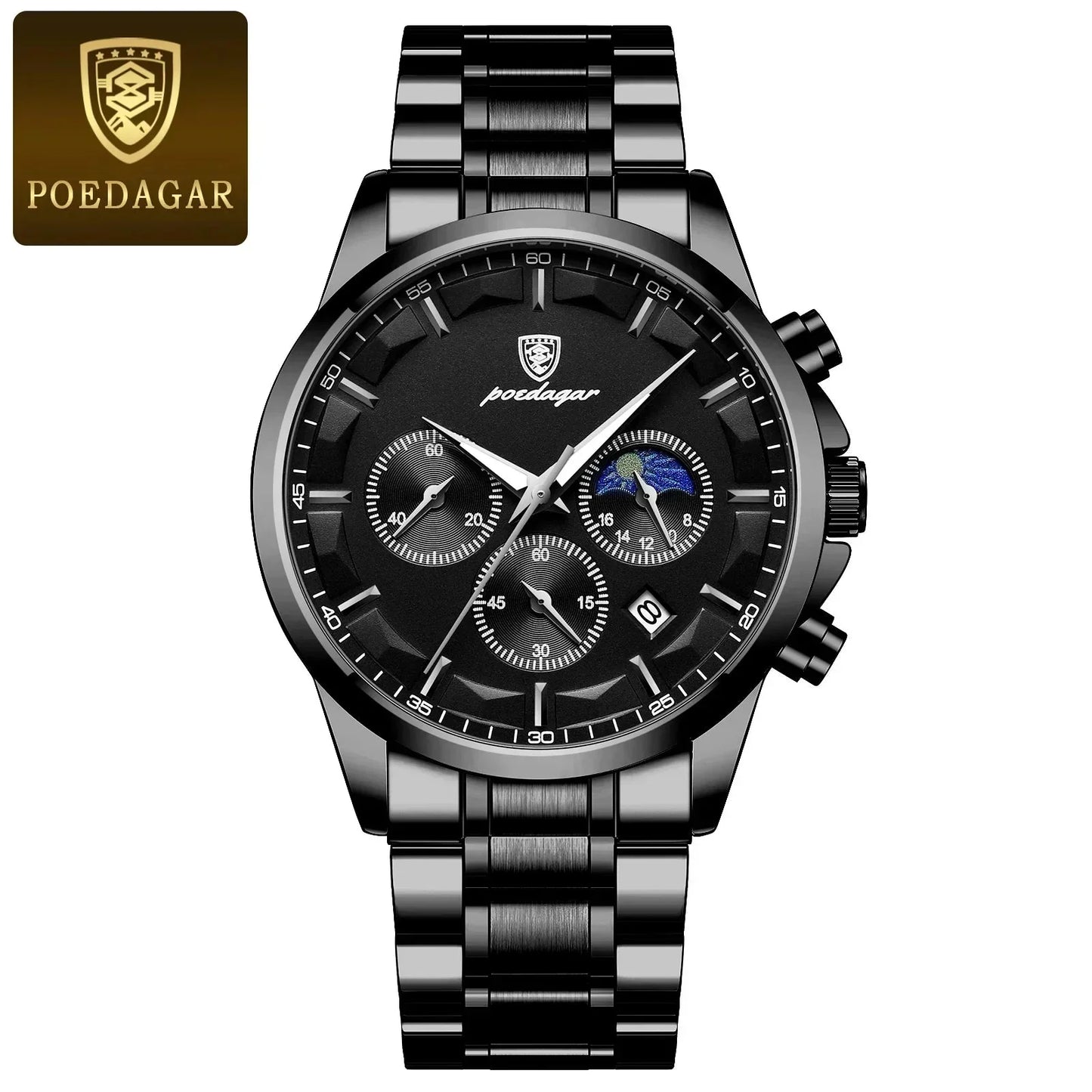 Poedagar ChronoLuxe Sport – Luxe chronograaf quartzhorloge