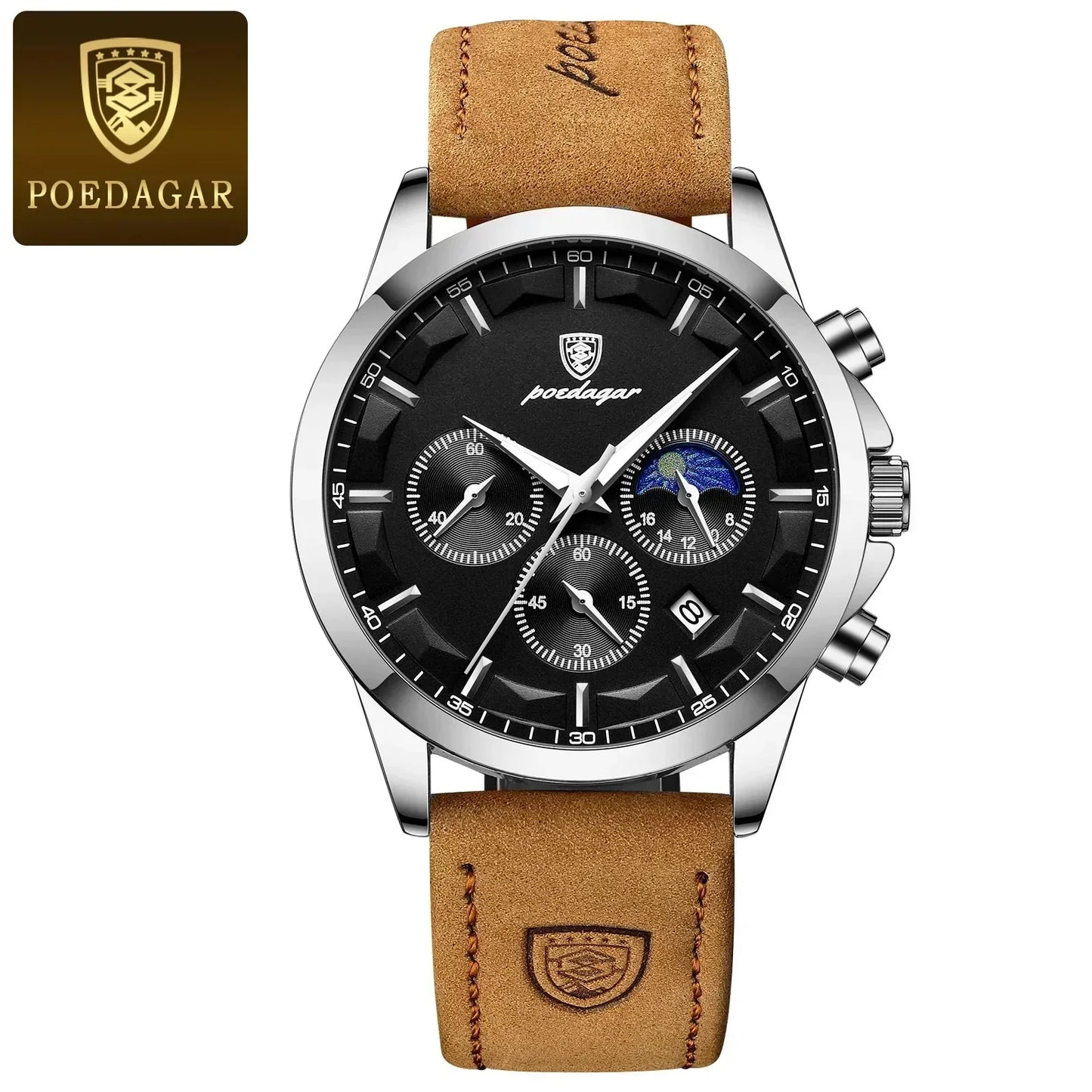Poedagar ChronoLuxe Sport – Luxe chronograaf quartzhorloge