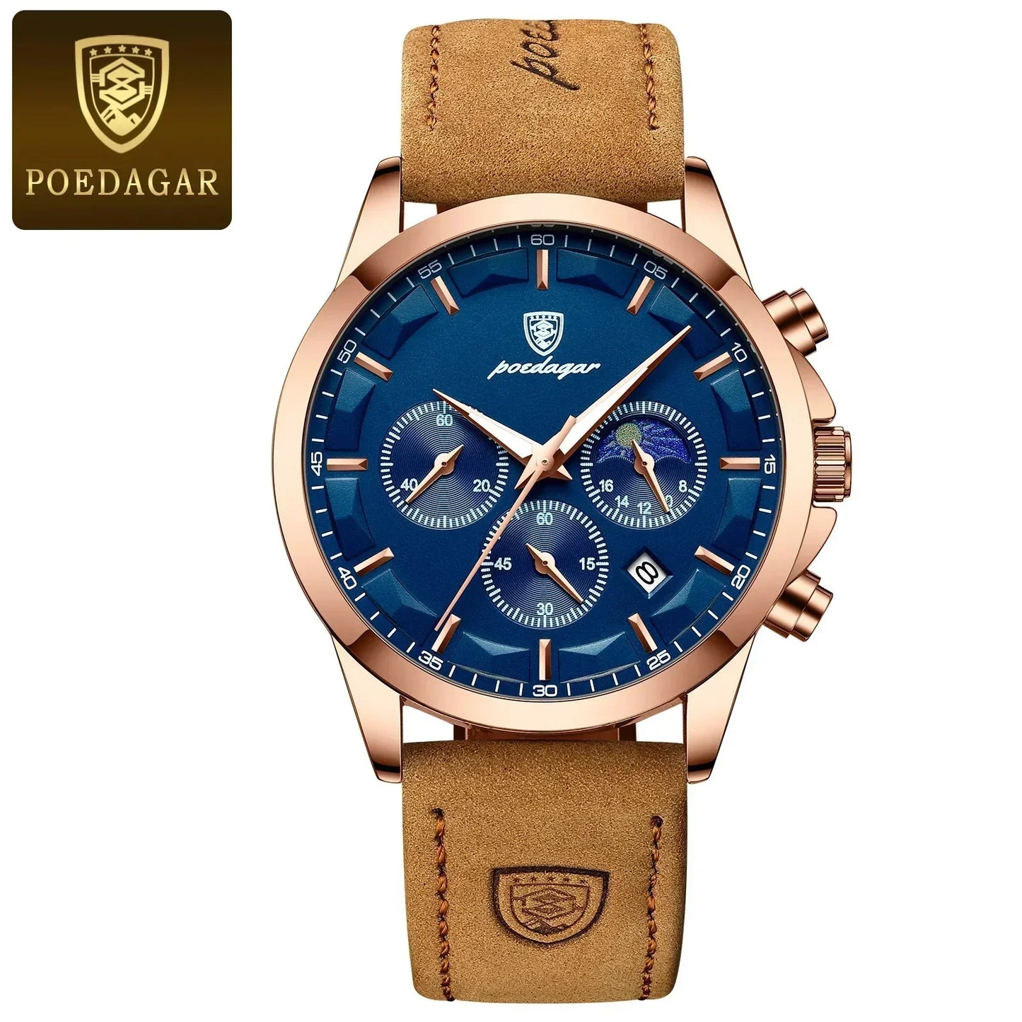Poedagar ChronoLuxe Sport – Luxe chronograaf quartzhorloge