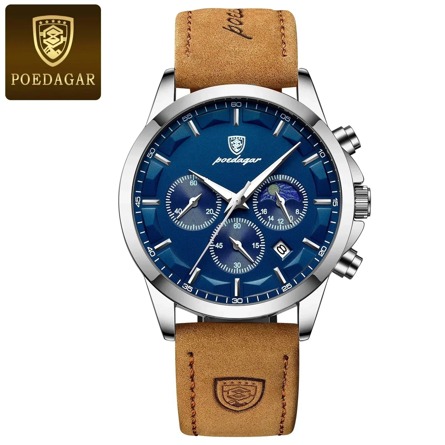 Poedagar ChronoLuxe Sport – Luxe chronograaf quartzhorloge