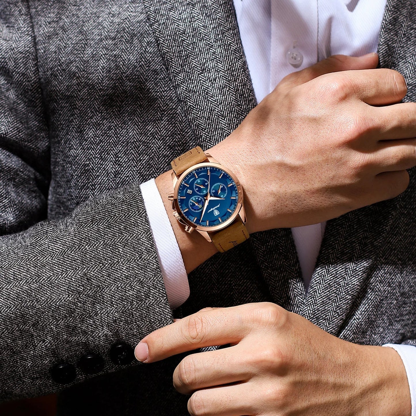 Poedagar ChronoLuxe Sport – Luxe chronograaf quartzhorloge