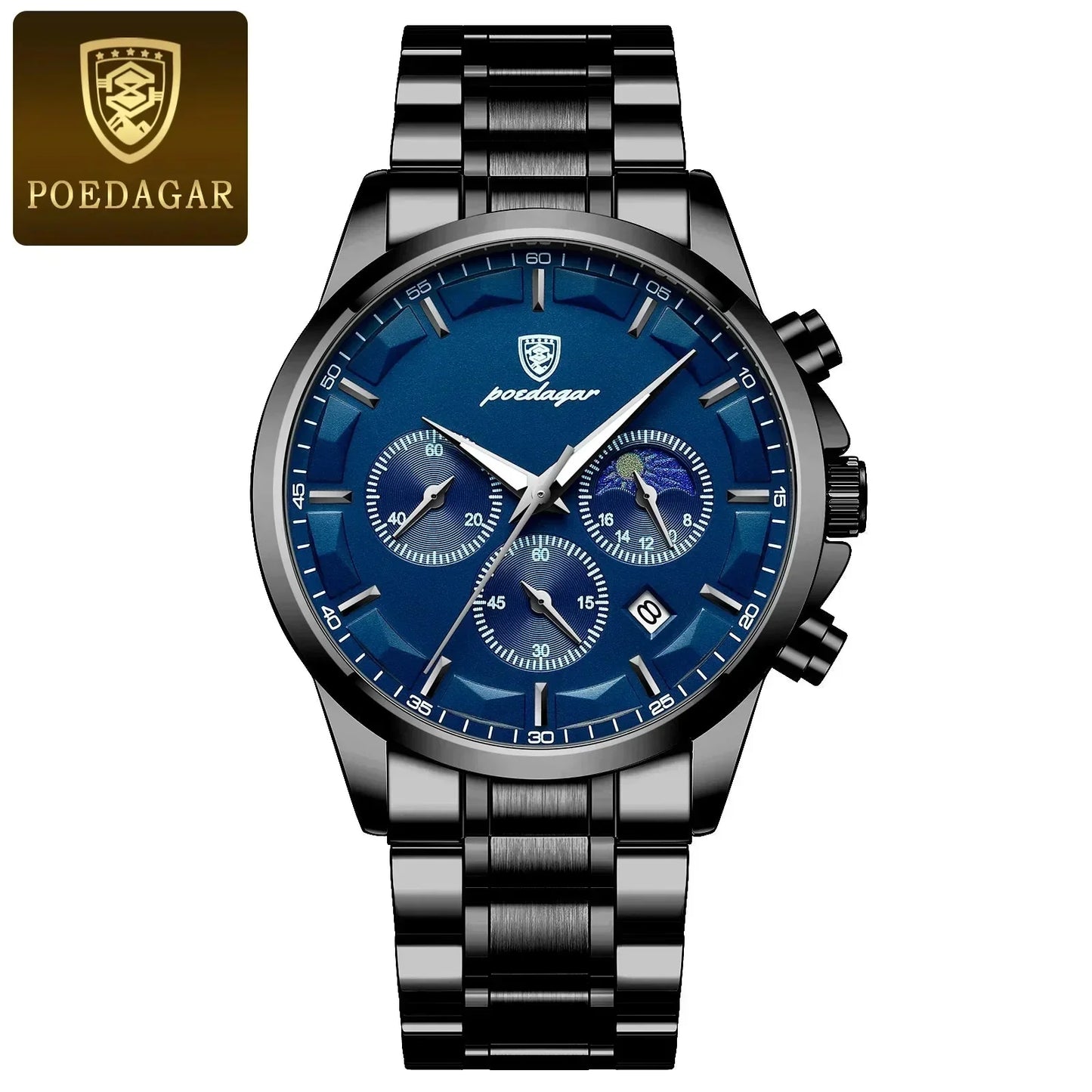 Poedagar ChronoLuxe Sport – Luxe chronograaf quartzhorloge